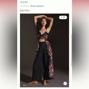 FARM Rio x Anthropologie Long Lace Cami NWT Size Small (Sold Out/HTF)